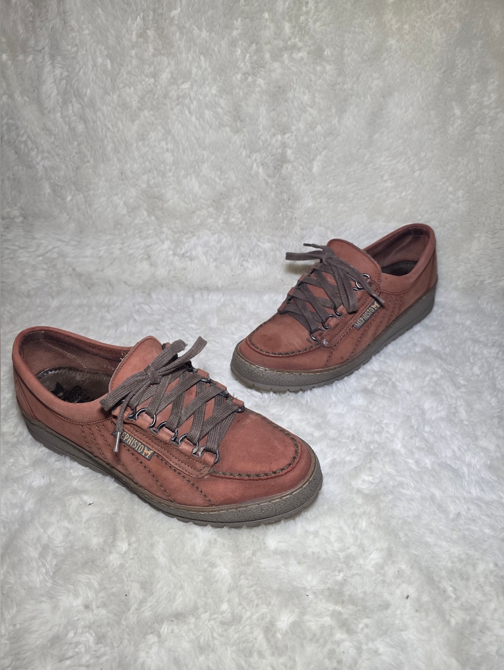 Mephisto Rainbow Originals Rust Suede Leather Comfort Walking Shoes US 9 EUR 6.5